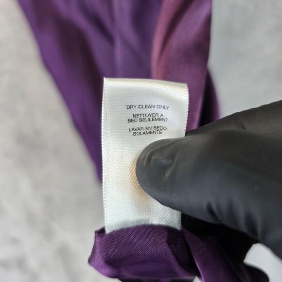 Michael Kors Shirt Womens Size 10 Purple Pleated Short Sleeve Tunic Dressy Top - Picture 12 of 13